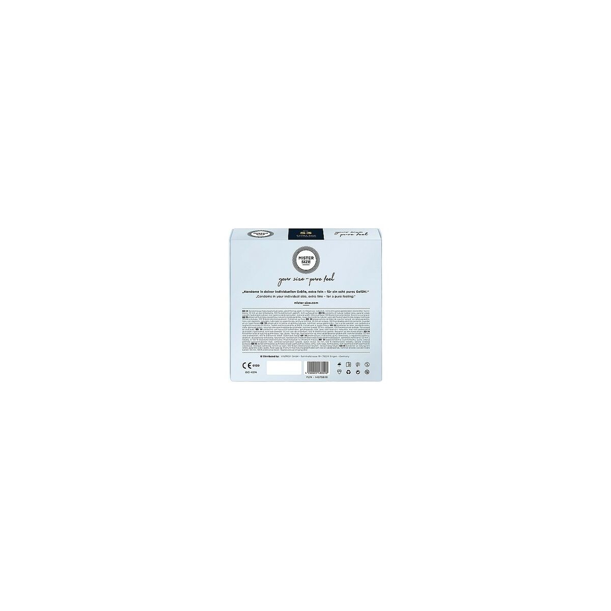 Prezervative Mister Size Pure Fell Extra Fine Ø 5,3 cm